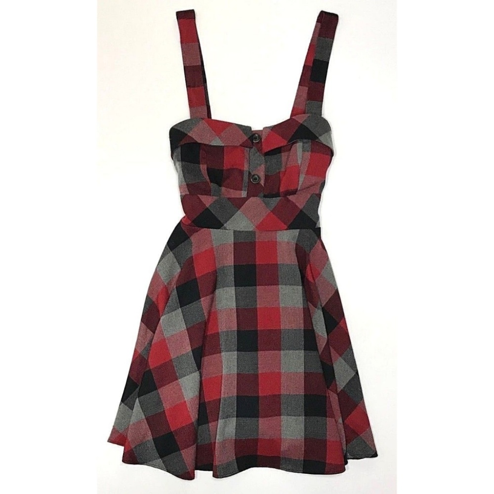 *sold* Forever 21 Plaid Grunge Skater Dress - Picture 1 of 6